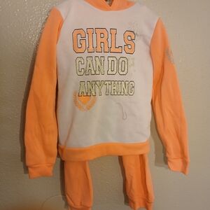 Diva Kids Matching Set in Orange and White